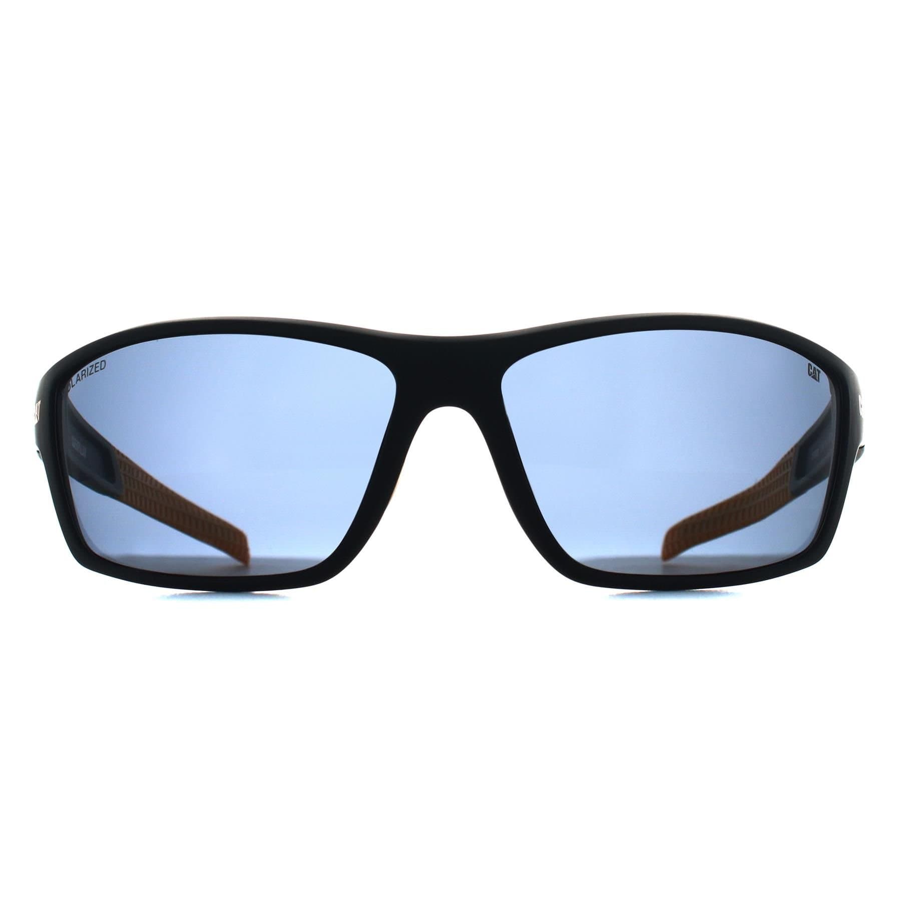 Caterpillar Caterpillar Men's Wrap Matte Navy Solid Smoke Polarized CTS-8020 in Blue
