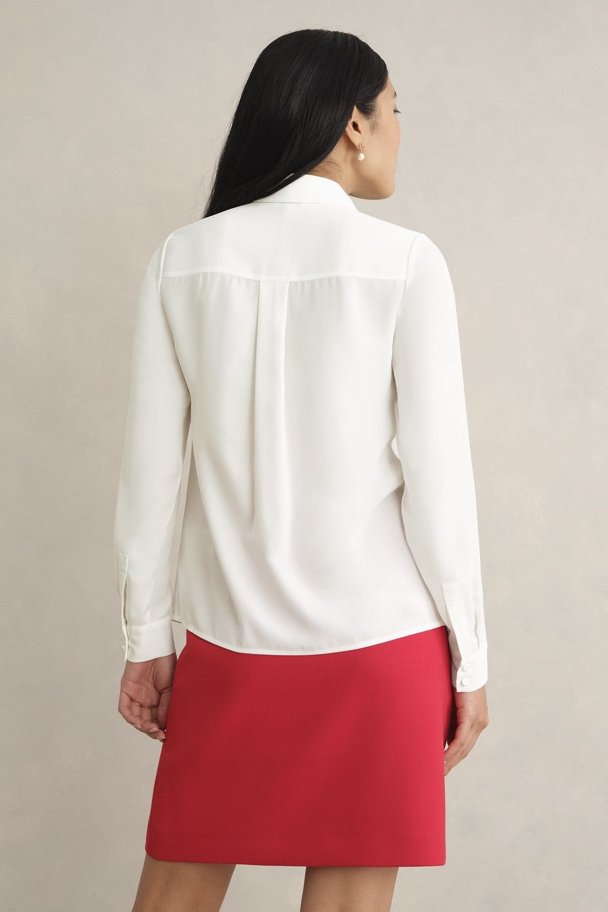 Hobbs London Hobbs London Women's Louisa Long Sleeve Regular Fit Shirt in Natural White - 4