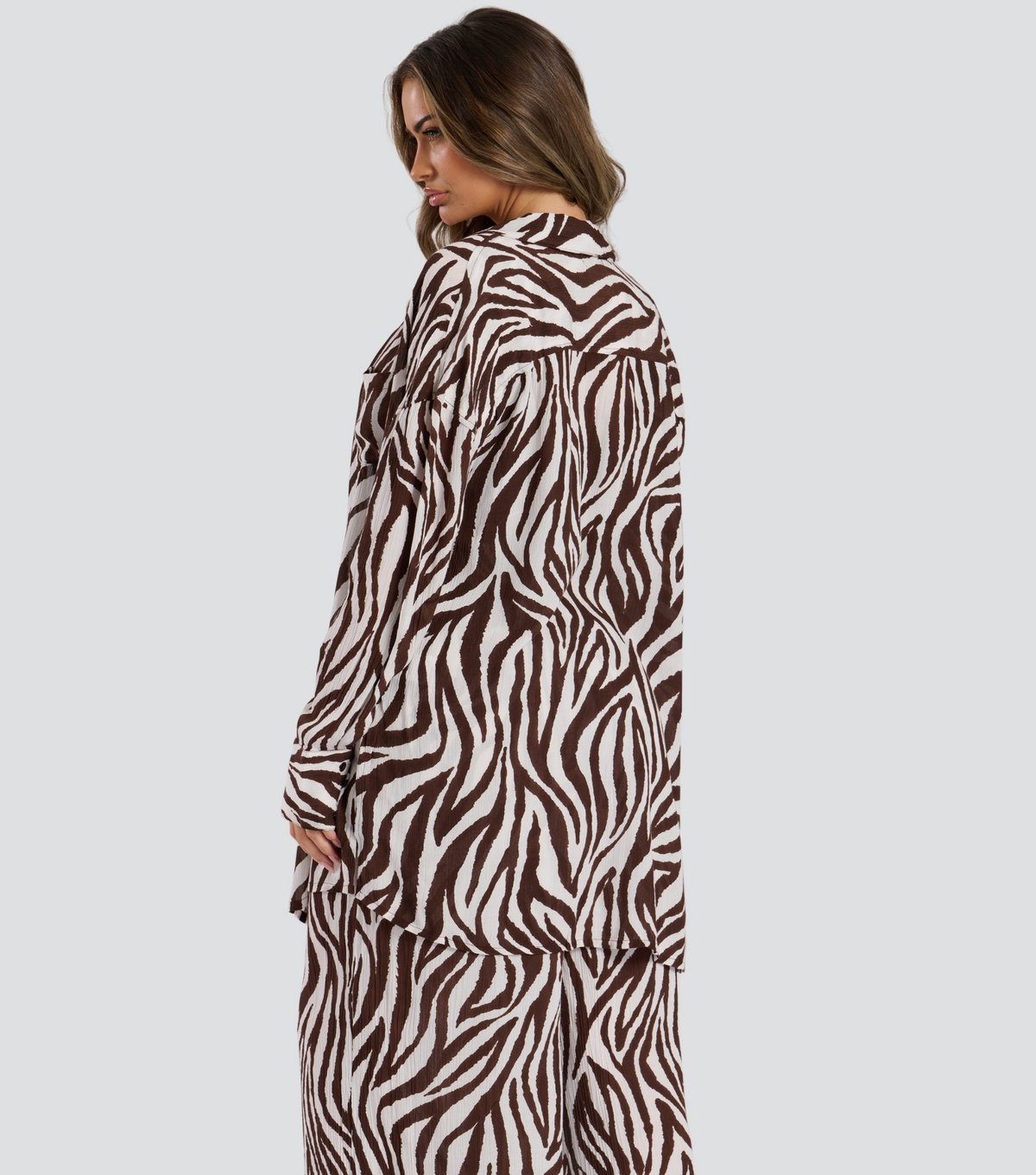 South Beach Women's Brown Zebra-Print Beach Shirt South Beach New Look - 4