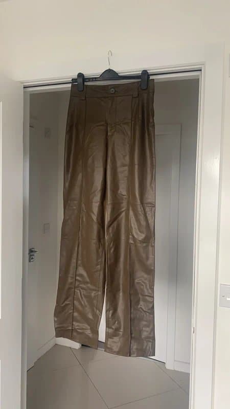 Zara Zara brown leather trousers