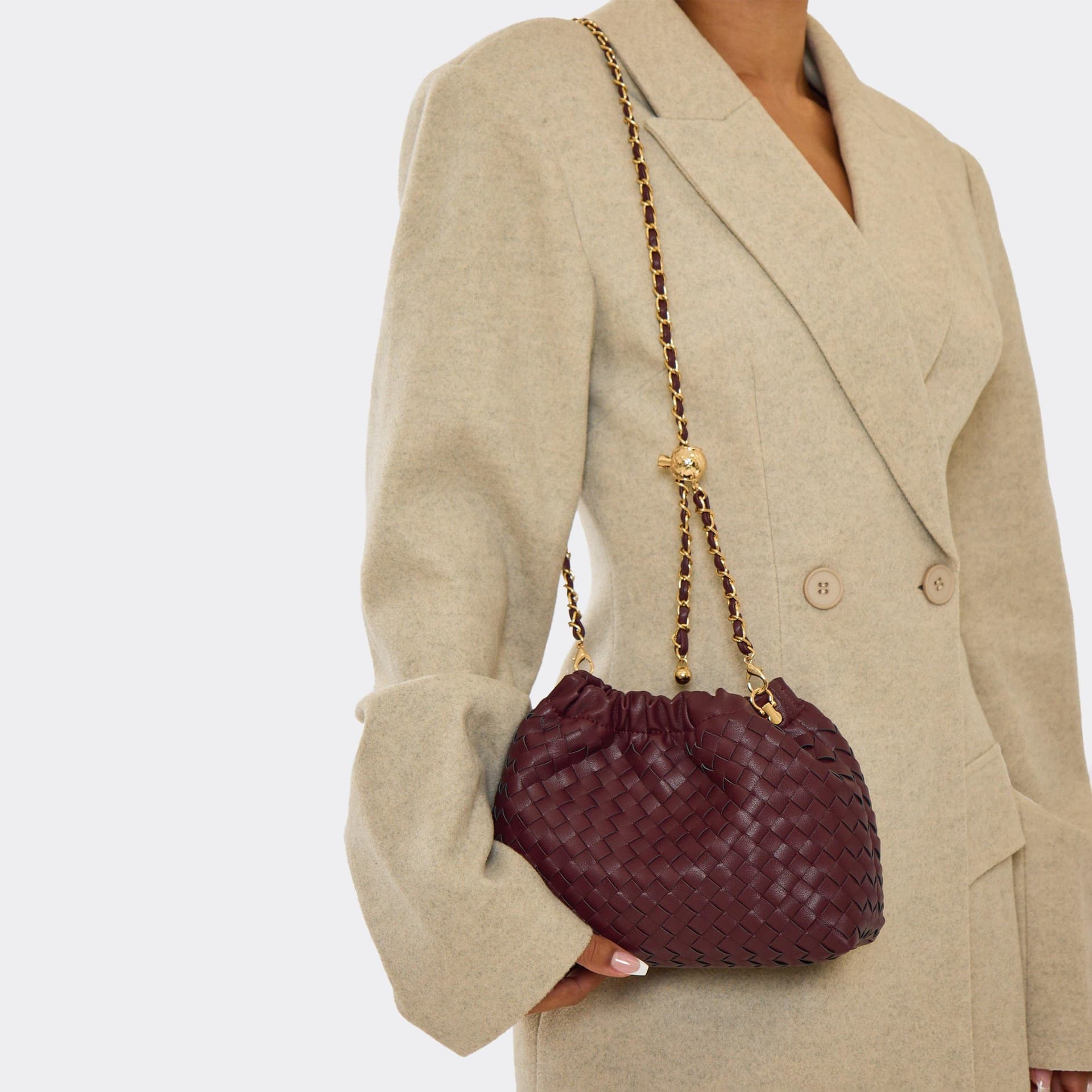 EGO EGO Burgundy Faux Leather Cross Body Bag
