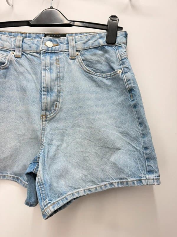 ASOS Design Asos Light Wash High Waist Denim Shorts - Casual Summer Cotton Jean Shorts
