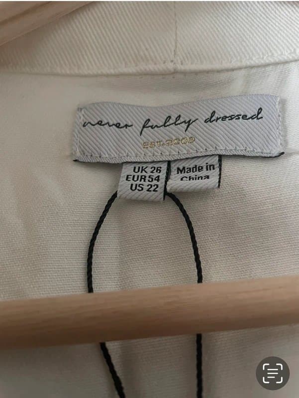 Never Fully Dressed Never fully dressed white sleeveless denim brooklyn dress size 26