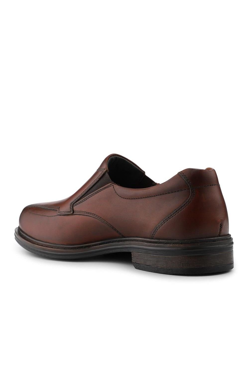 Pavers Pavers Men's Slip On Smart Leather Shoes With Grip Sole in Brown - 3