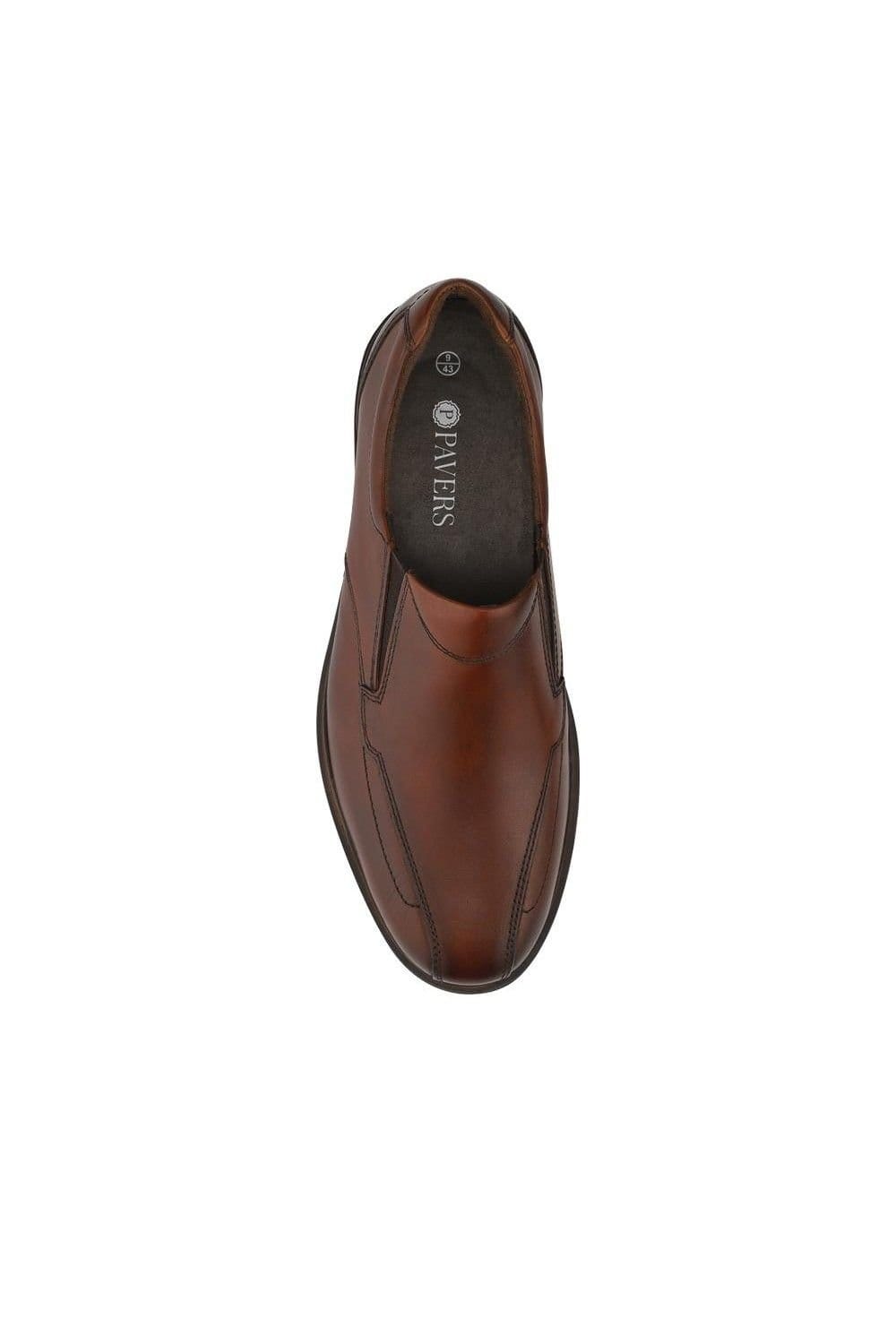 Pavers Pavers Men's Slip On Smart Leather Shoes With Grip Sole in Brown - 4