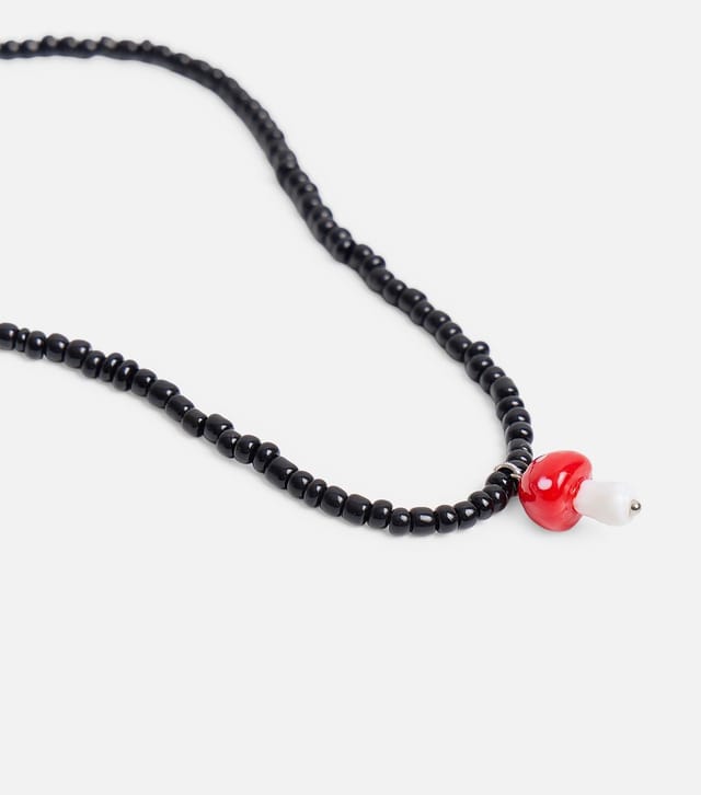 Public Desire Black Beaded Mushroom Pendant Necklace Public Desire New Look - 3