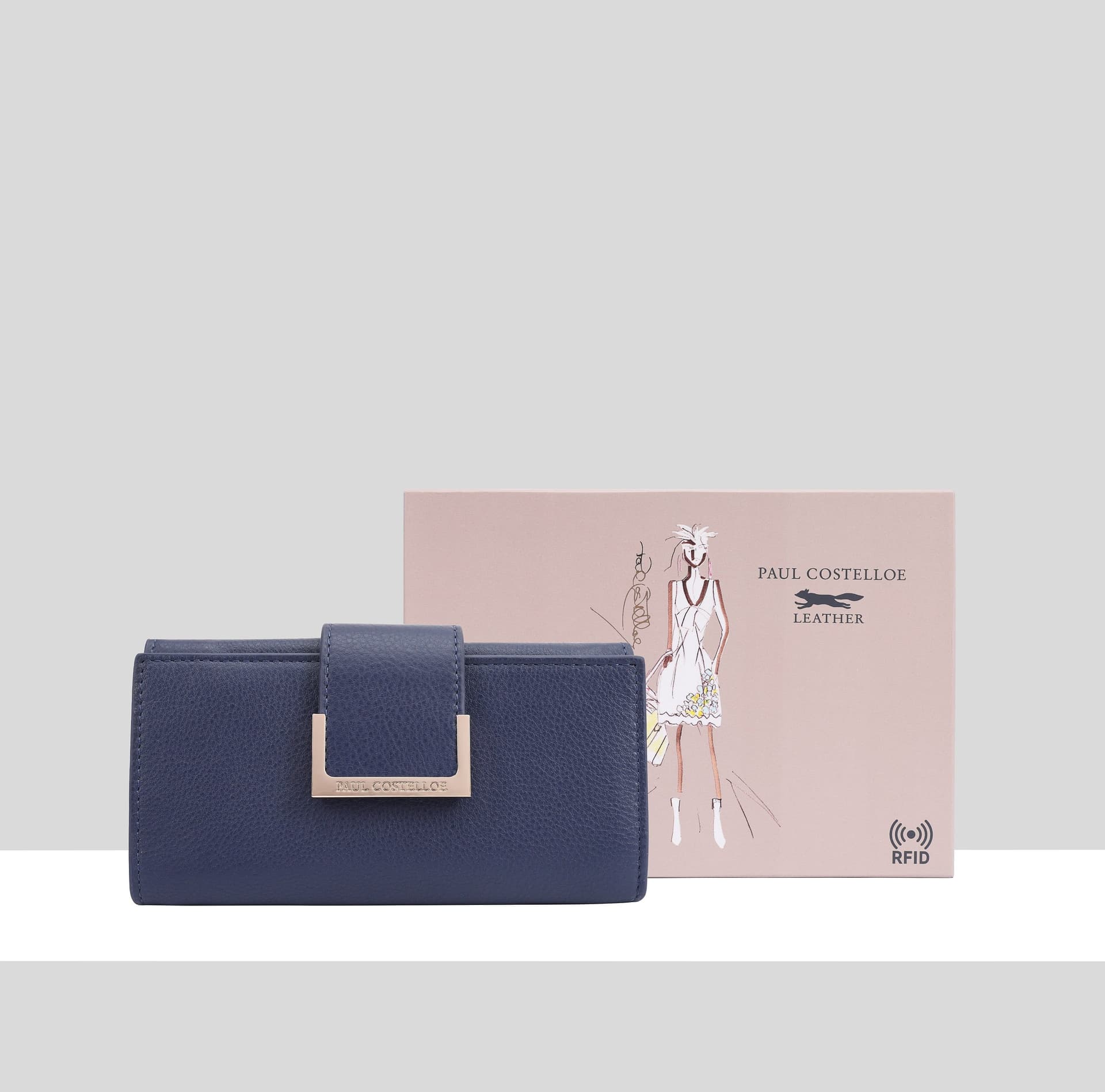 Paul Costelloe Paul Costelloe Women's Alto Leather Purse In Dark Navy
