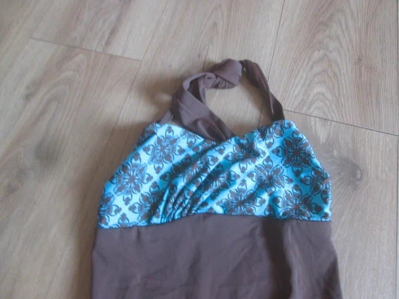 Pour Moi Pour Moi size 8 brown teal halter swimming costume Brand new with no tags