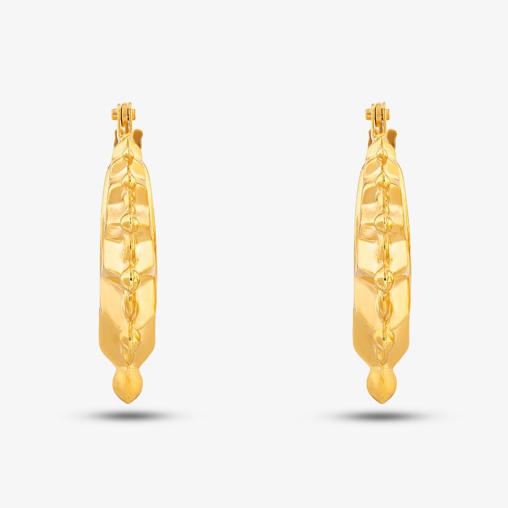T.H.Baker T.H.Baker Women's 9ct Yellow Gold Fancy Patterned Creole Earrings UER103Y - 2