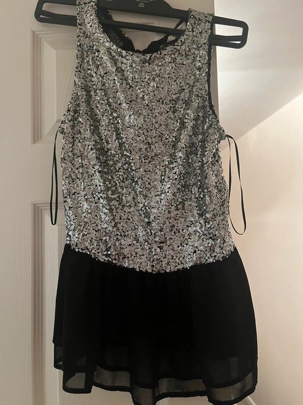 New Look Silver sequin embellished peplum