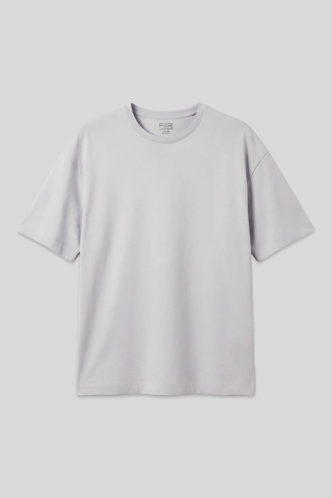 Tommy Life Tommy Life Men's Oversized Cotton Blend Crew Neck T-Shirt in Light Grey