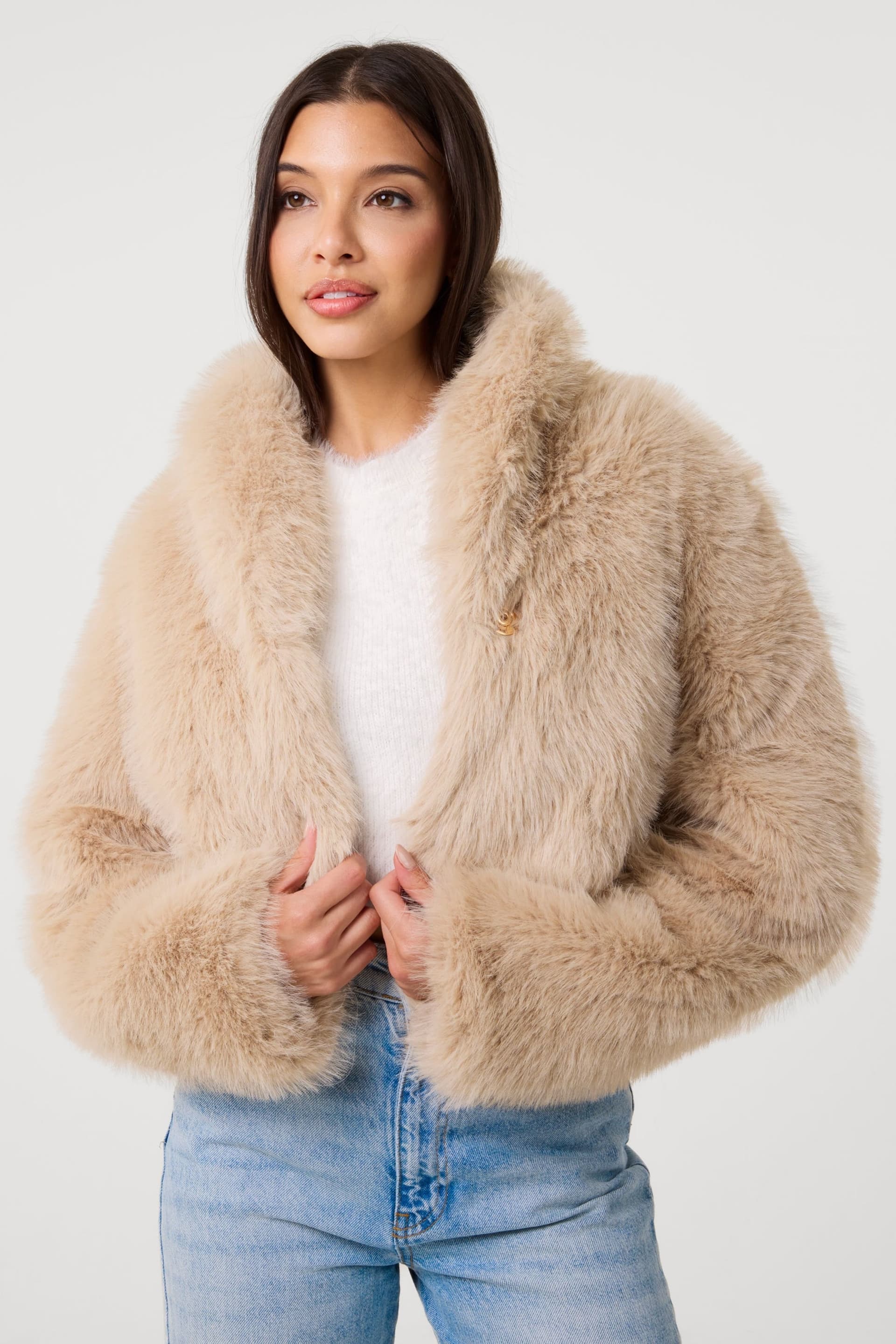 Pink Vanilla Pink Vanilla Women's Stone Crop Fur Jacket