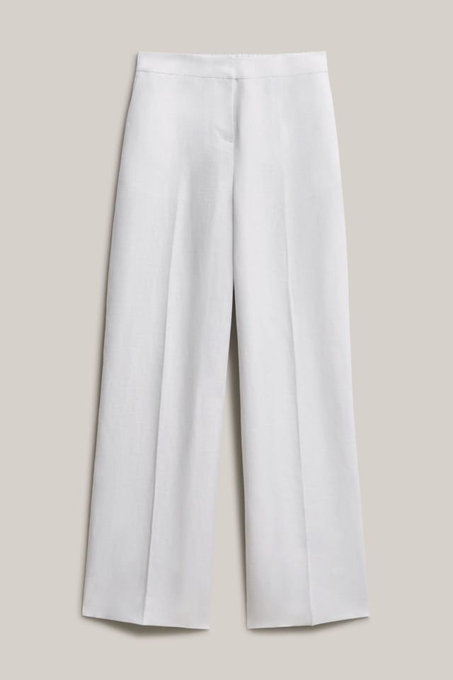 Hobbs London Hobbs London Women's Alessia High-Waist Linen Trousers in Off-White - 2