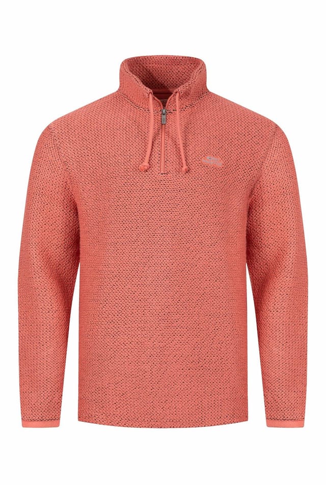 Weird Fish Weird Fish Men's Cruiser 1/4 Zip Macaroni Sweatshirt in Light Red - 2