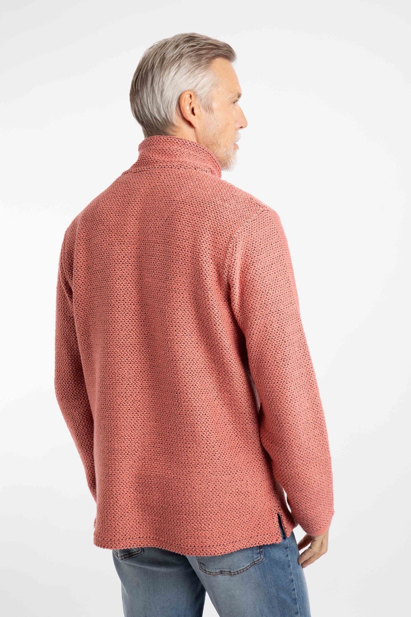 Weird Fish Weird Fish Men's Cruiser 1/4 Zip Macaroni Sweatshirt in Light Red - 4
