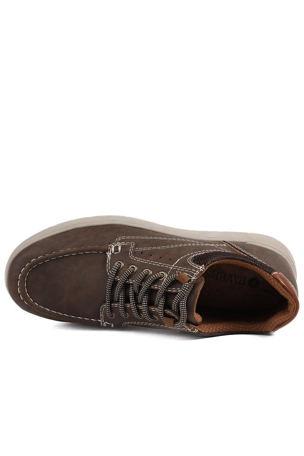 Pavers Pavers Men's Wide Fit Casual Lace Up Shoes in Brown - 4