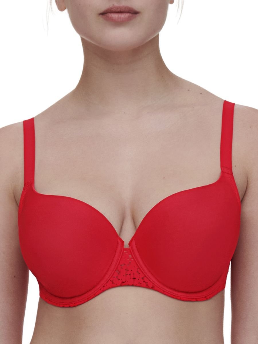 Chantelle Chantelle Women's Norah Covering T-Shirt Bra in Red - 2