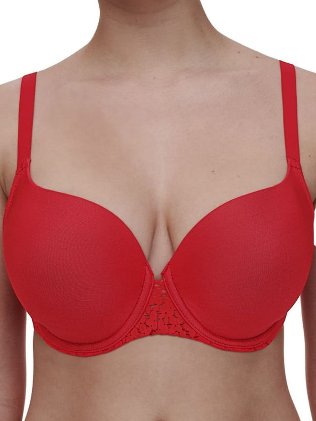 Chantelle Chantelle Women's Norah Covering T-Shirt Bra in Red - 3