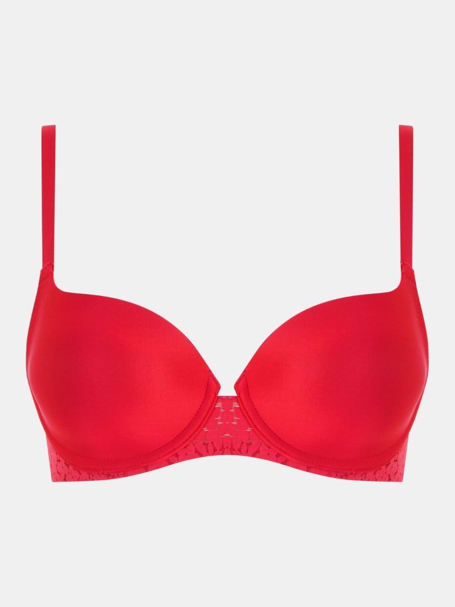 Chantelle Chantelle Women's Norah Covering T-Shirt Bra in Red - 4
