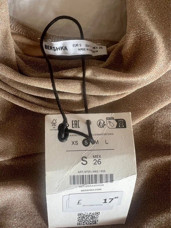 Bershka Bershka Gold Glitter Halter Top