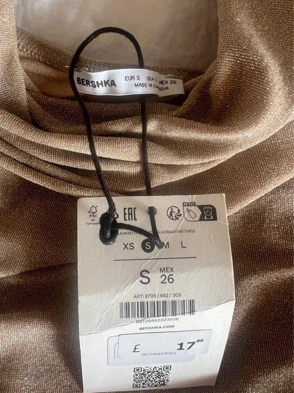 Bershka Bershka Gold Glitter Halter Top - 1