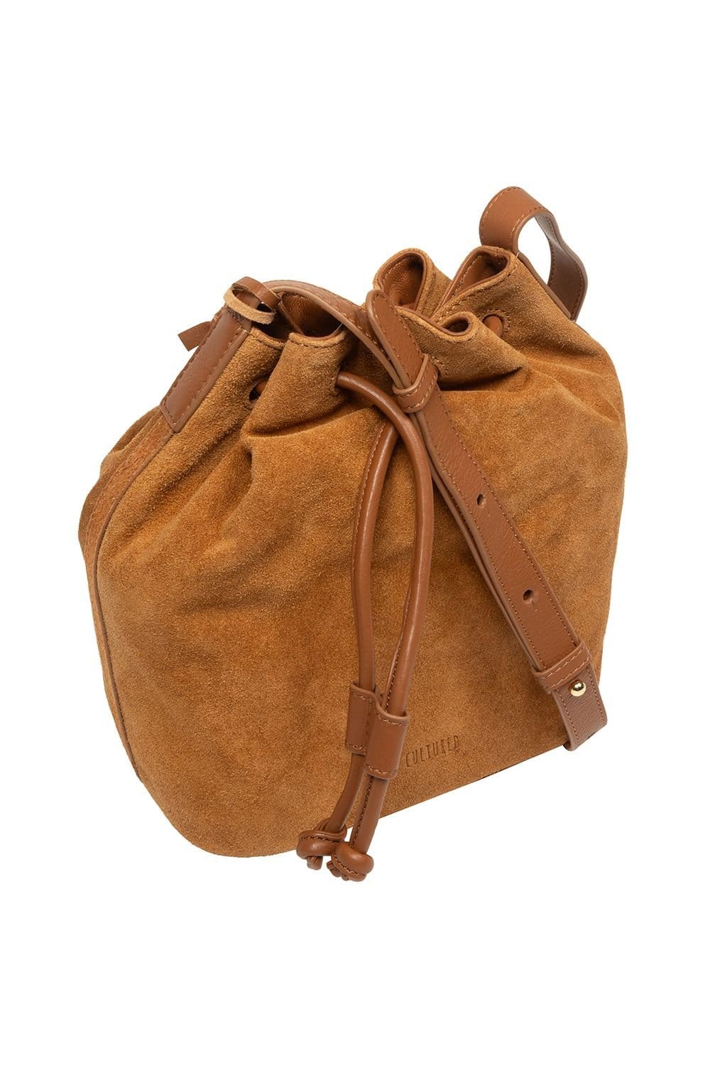 Cultured London Cultured London Women's 'Emerson' Suede & Leather Shoulder Bag in Tan - 4