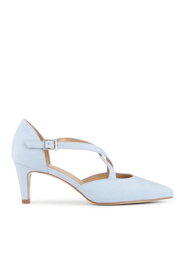 Jones Bootmaker Jones Bootmaker Women's Ysa Leather Stiletto-Heeled Court Shoes in Pale Blue - 2