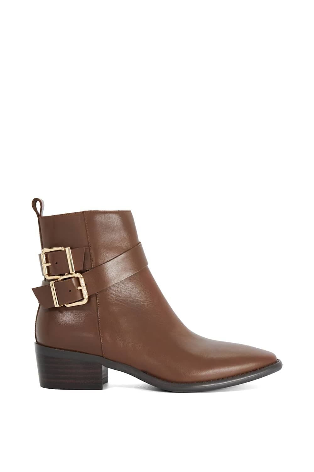 Dune London Dune London Women's 'Pattin' Leather Ankle Boots in Brown