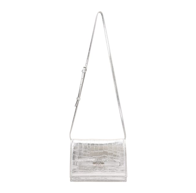 Paul Costelloe Paul Costelloe Women's Tosca Leather Clutch in Silver - 2