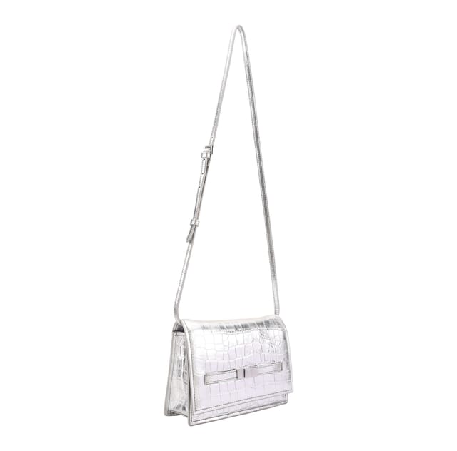 Paul Costelloe Paul Costelloe Women's Tosca Leather Clutch in Silver - 3