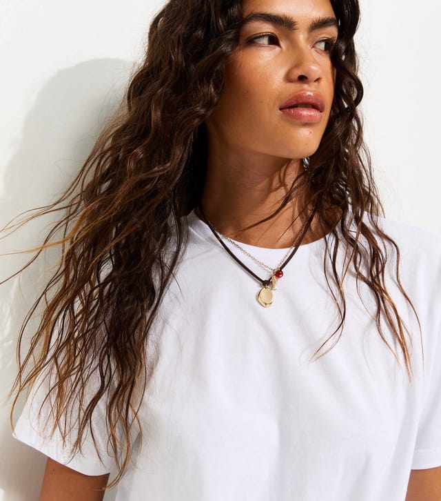 New Look Women's White Cotton Tie Front T-Shirt New Look - 2