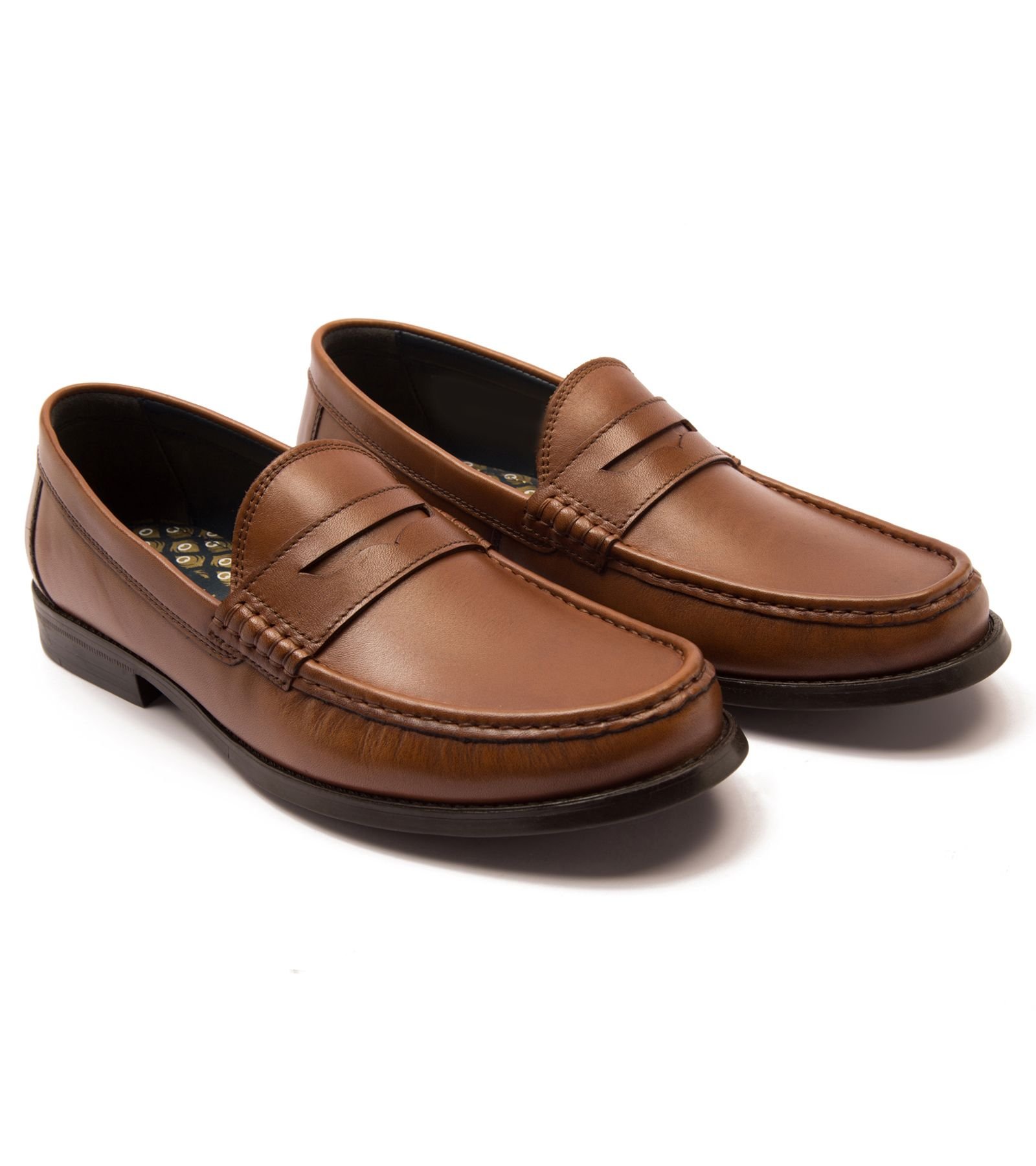 Thomas Crick Thomas Crick Men's 'Lakeland' Slip-on Formal Leather Loafer Shoes in Tan - 3