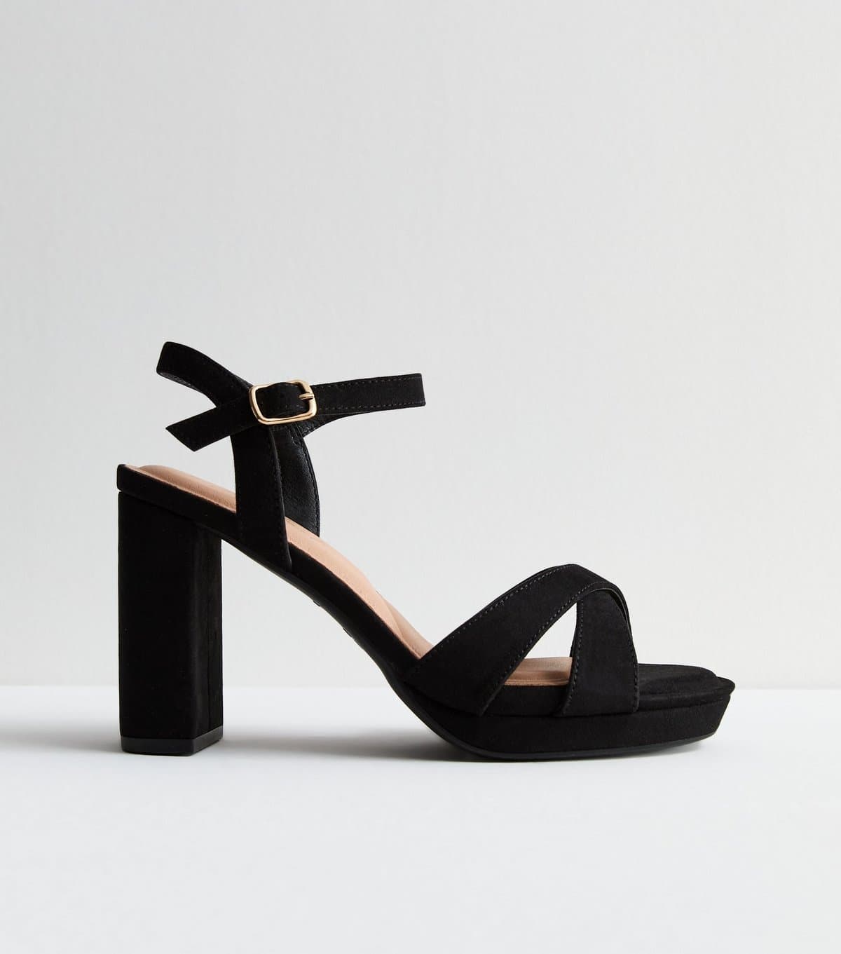 New Look New Look Black Suedette Platform Block Heel Sandals