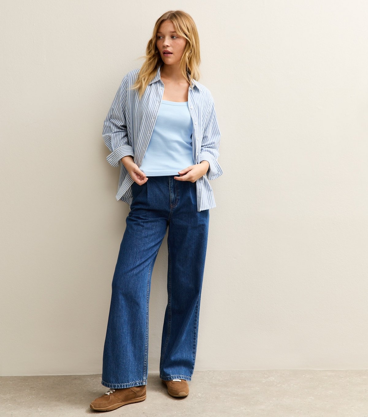 New Look Women's Light Blue Square Neck Top New Look - 2