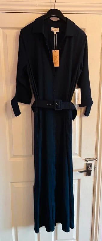 Dancing Leopard Dancing leopard 16-18 plunge maxi shirt dress wedding work party holiday same day post - 1