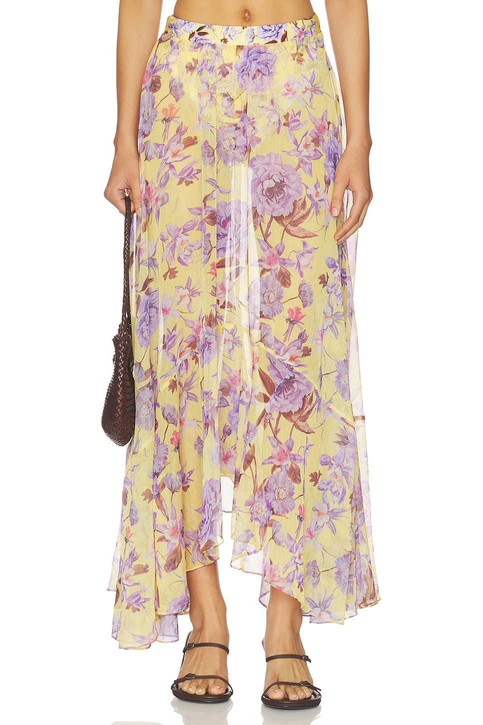 revolve Revolve Peony Print Maxi Skirt