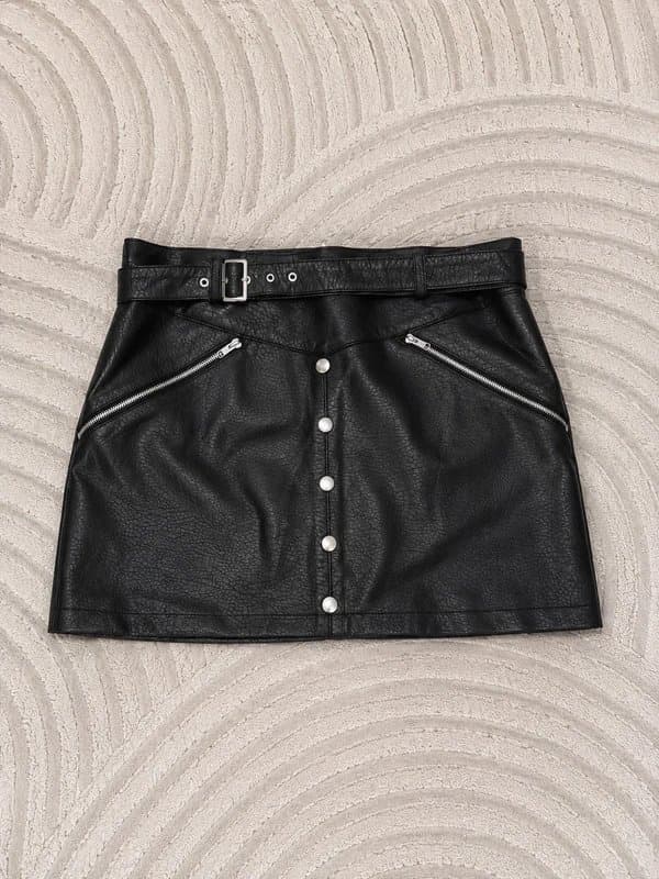 ASOS ASOS Faux belt leather skirt - size 18