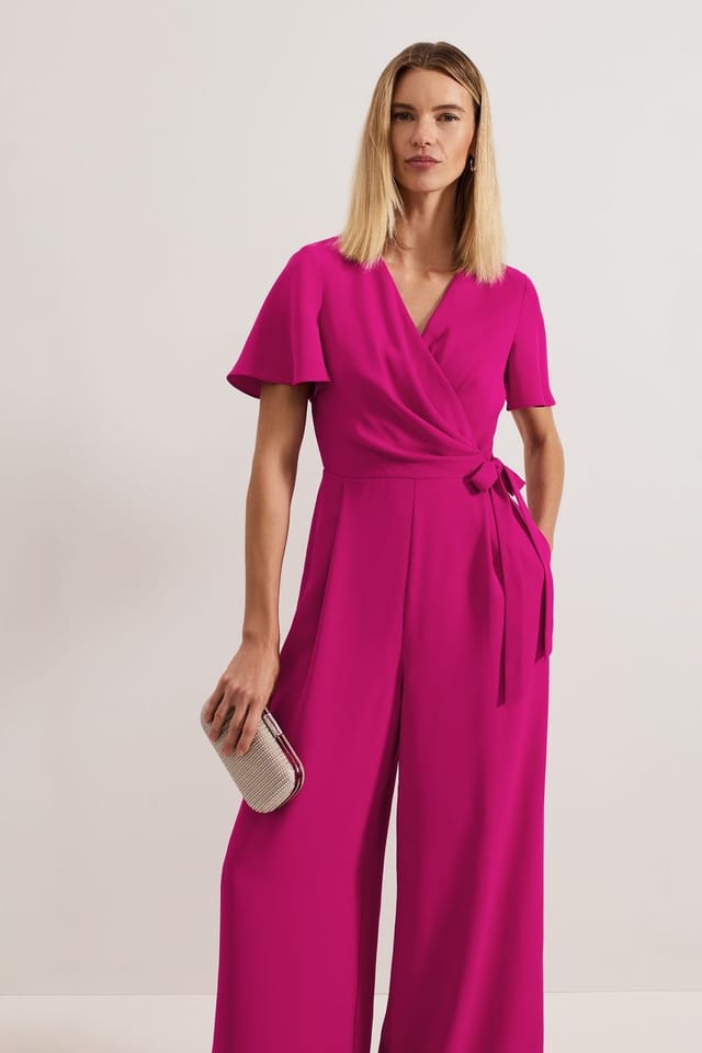 Phase Eight Phase Eight Women's Julissa Pink Wide Leg Jumpsuit in Fuchsia - 3