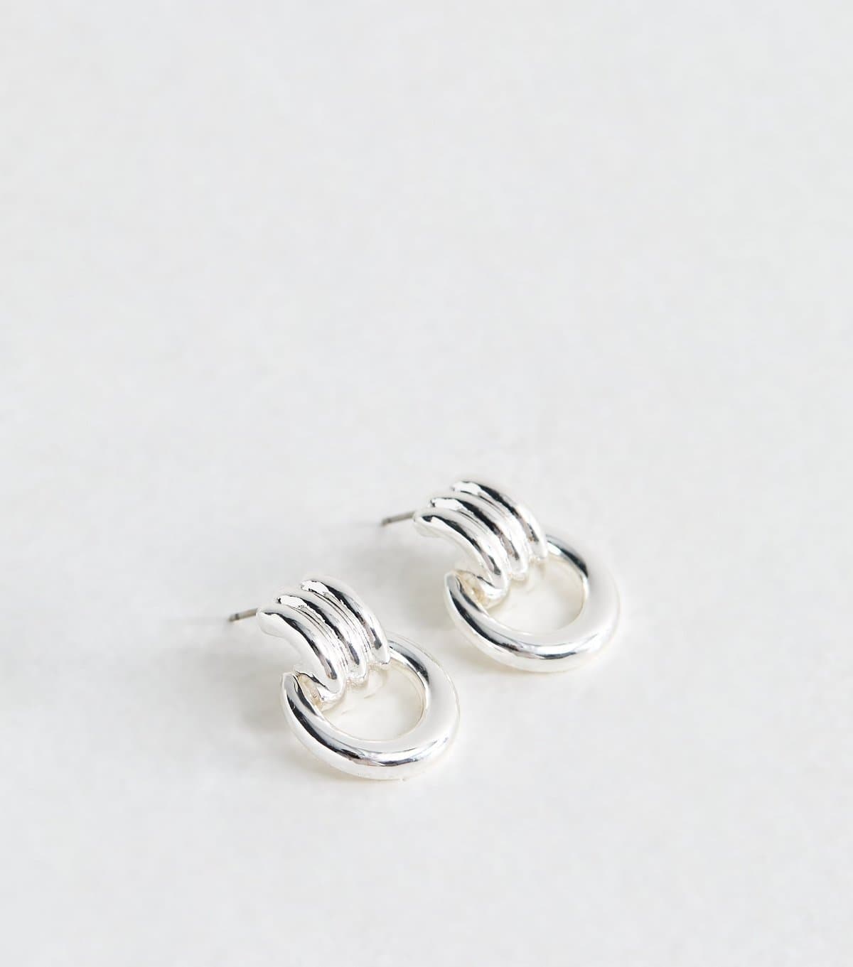 New Look Silver Tone Door Knocker Drop Earrings New Look