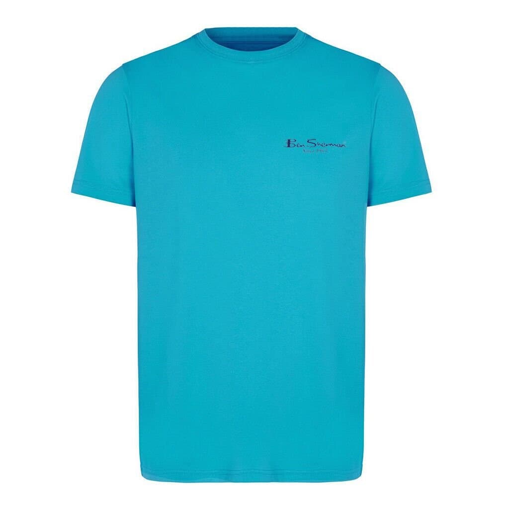 Ben Sherman Ben Sherman Men's Short Sleeve Casual Tee Aqua T-Shirt in Blue