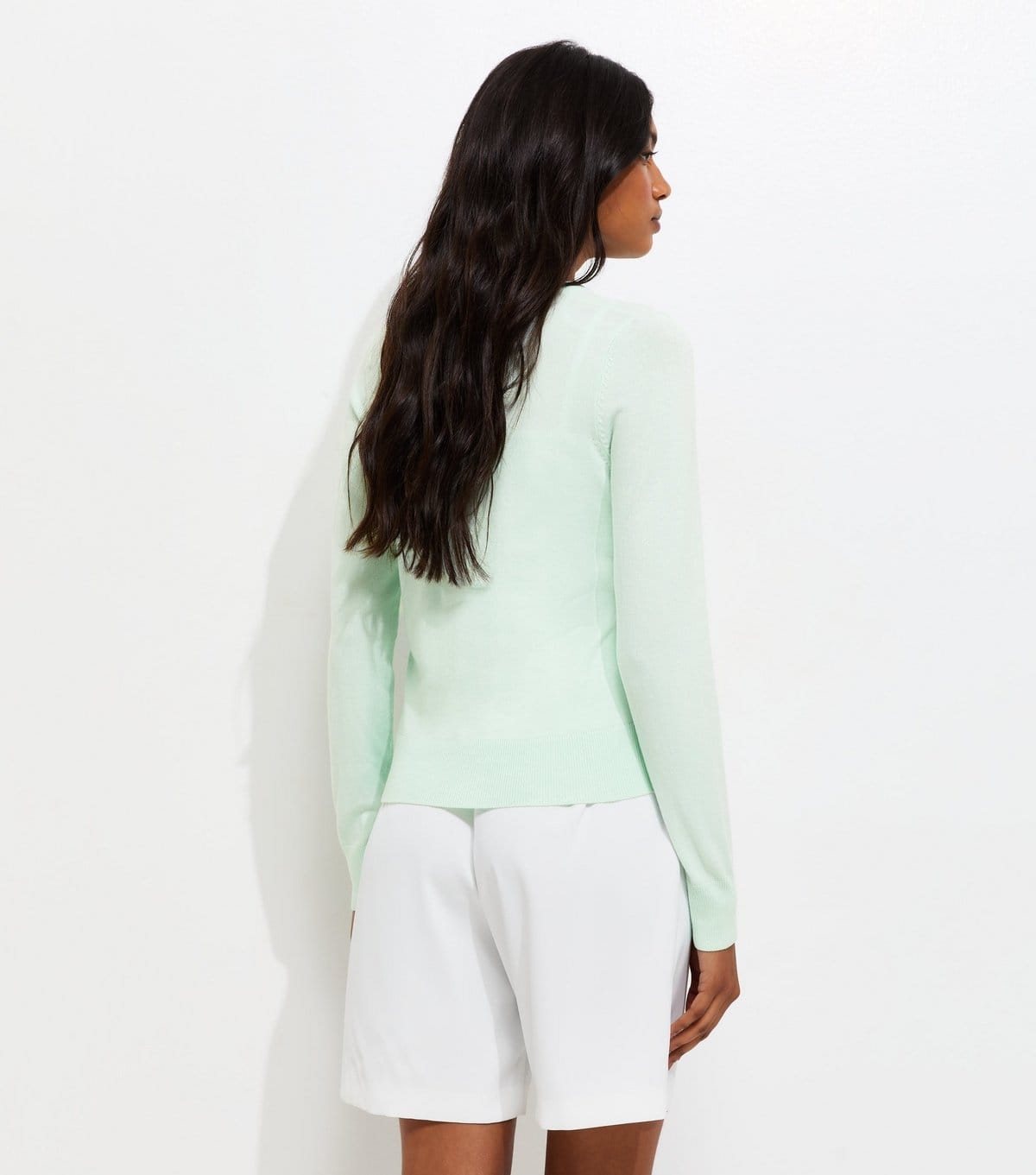 New Look Women's Mint Green Knit Crew Neck Button Up Cardigan New Look - 4