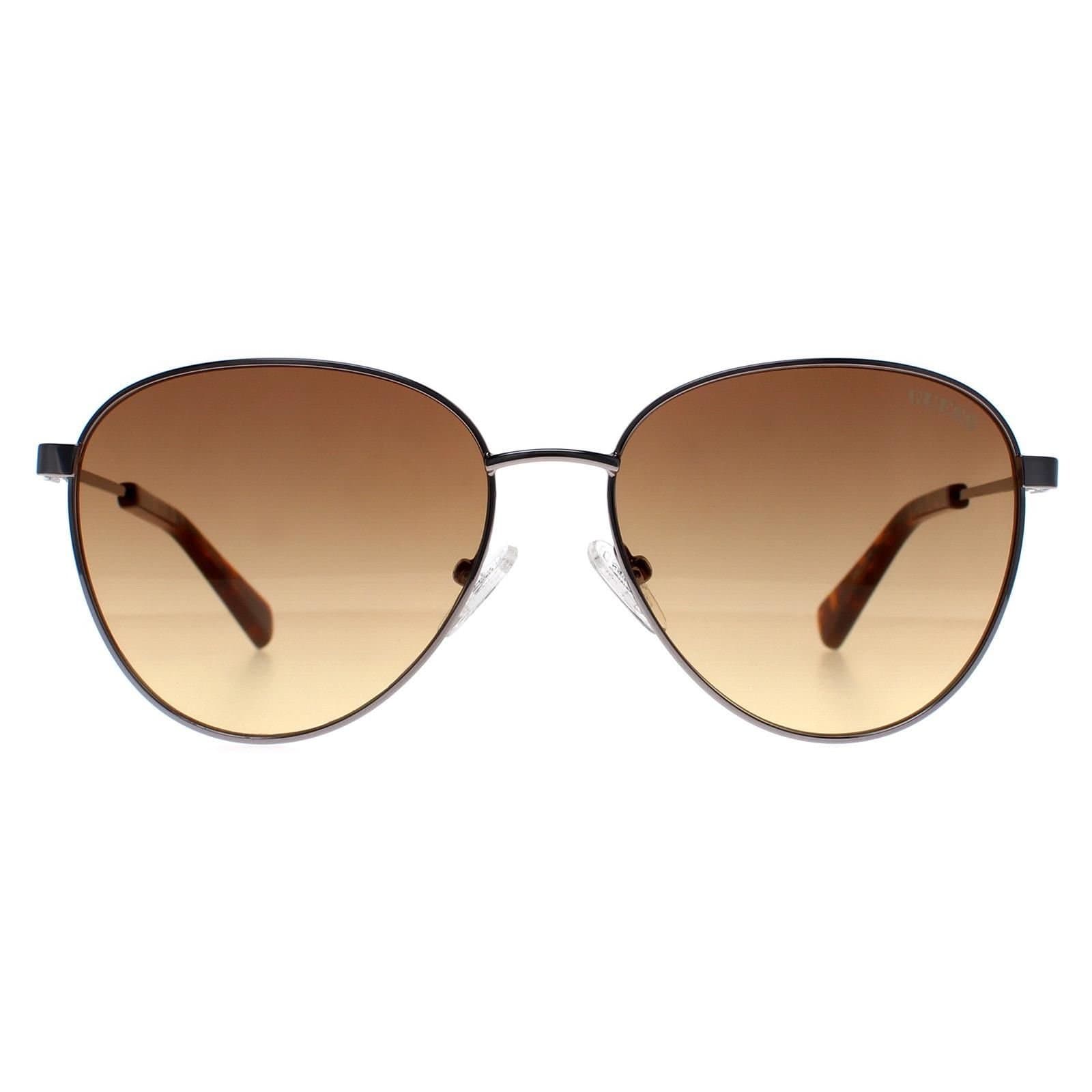 Guess Guess Men's Round Shiny Light Nickeltin Brown Gradient GU8257 in Grey