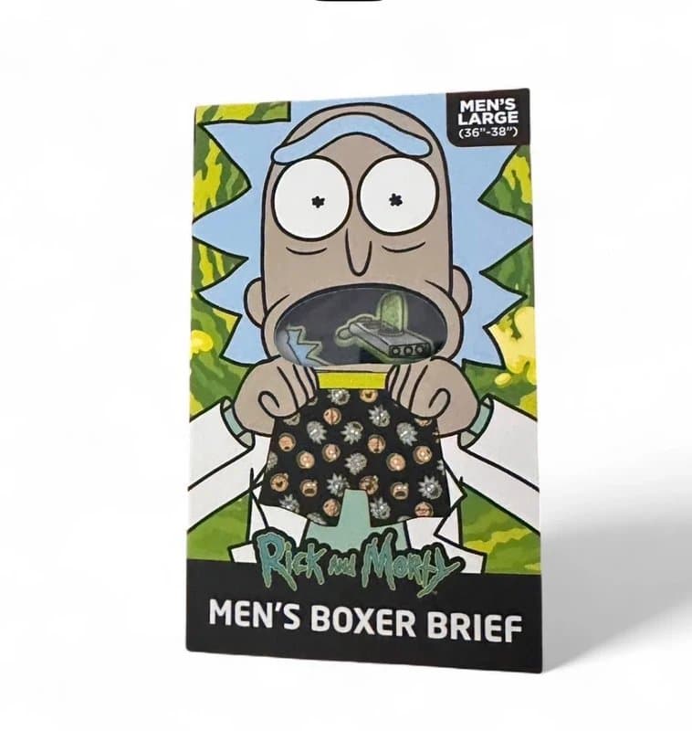 No Label Rick and Morty green boxers, Size L