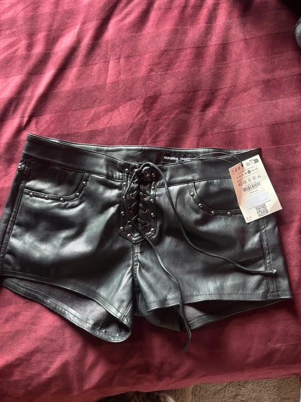 Bershka Leather mini shorts