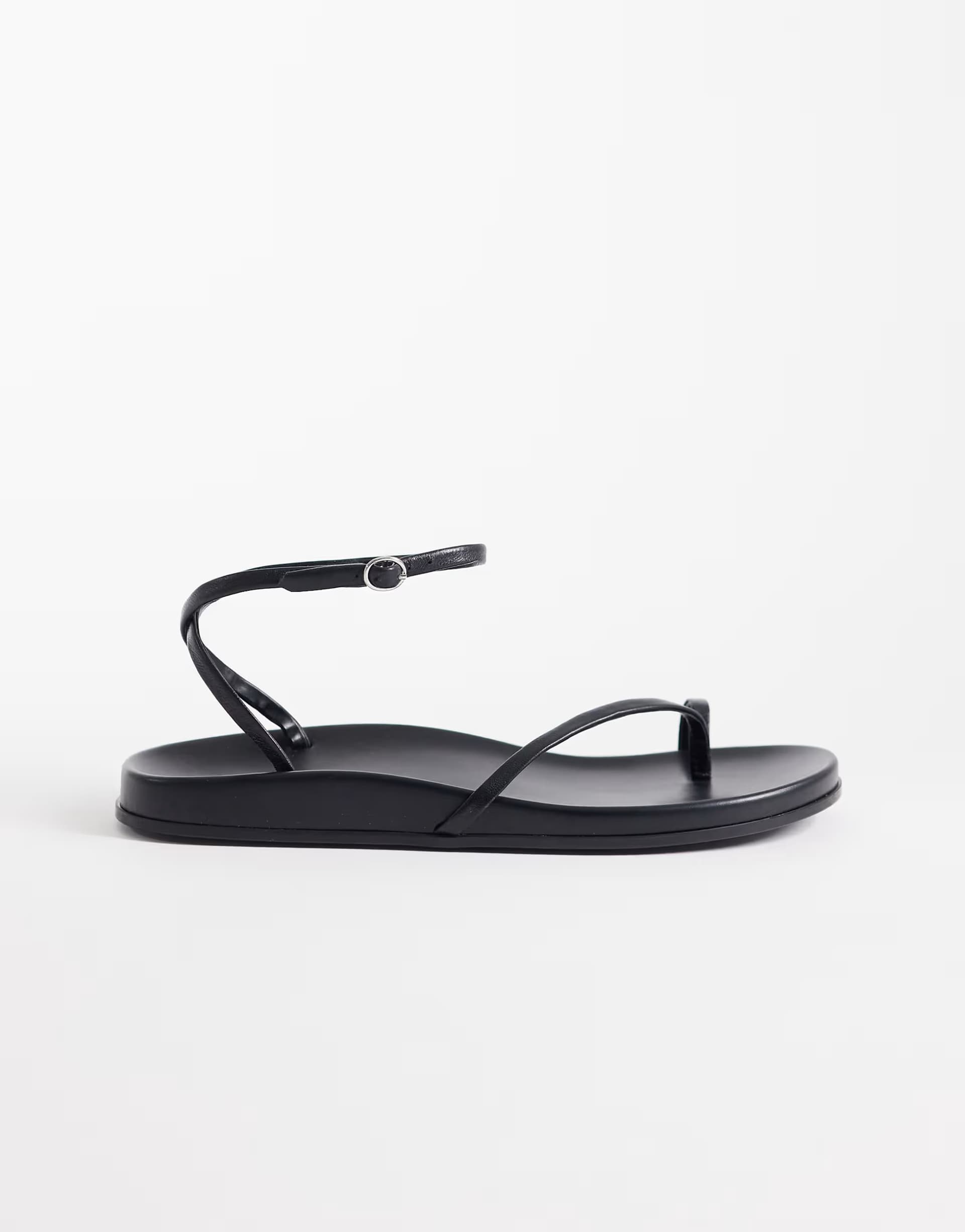 ASOS ASOS Black Leather Strappy Toe Detail Sandal