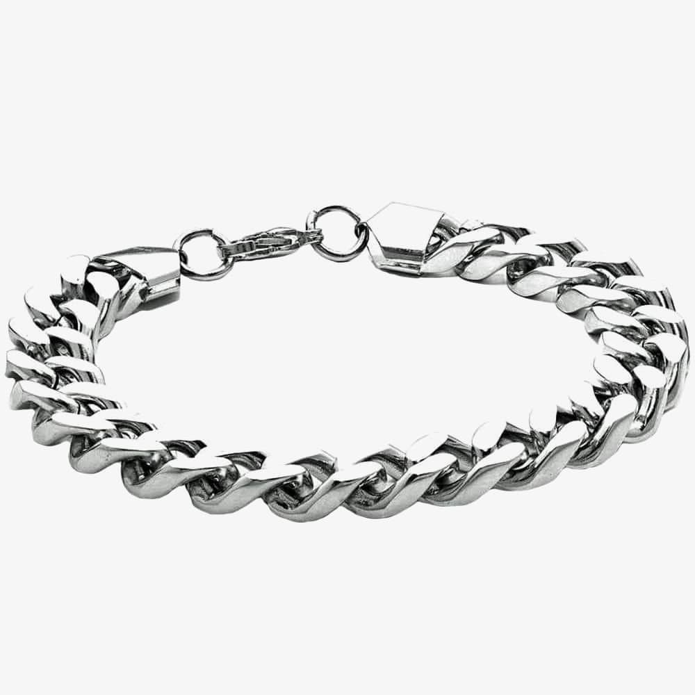 Bourne and Wilde Bourne and Wilde Men's Chunky Curb Bracelet USS-777SS8.5L7.0 in Silver