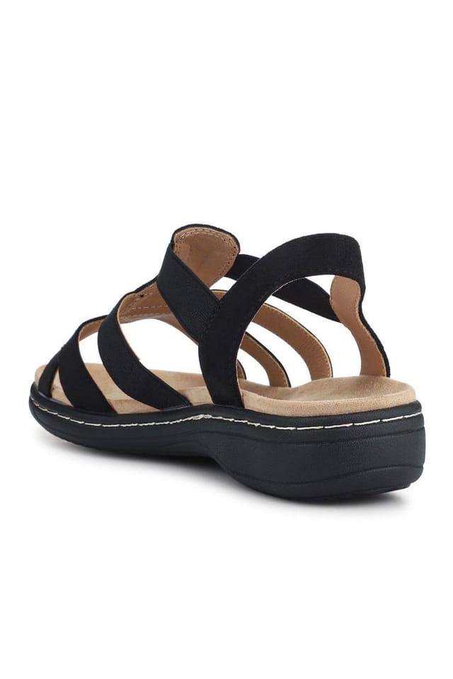 Pavers Pavers Women's Wide Fit Elasticated Sandals in Black - 3