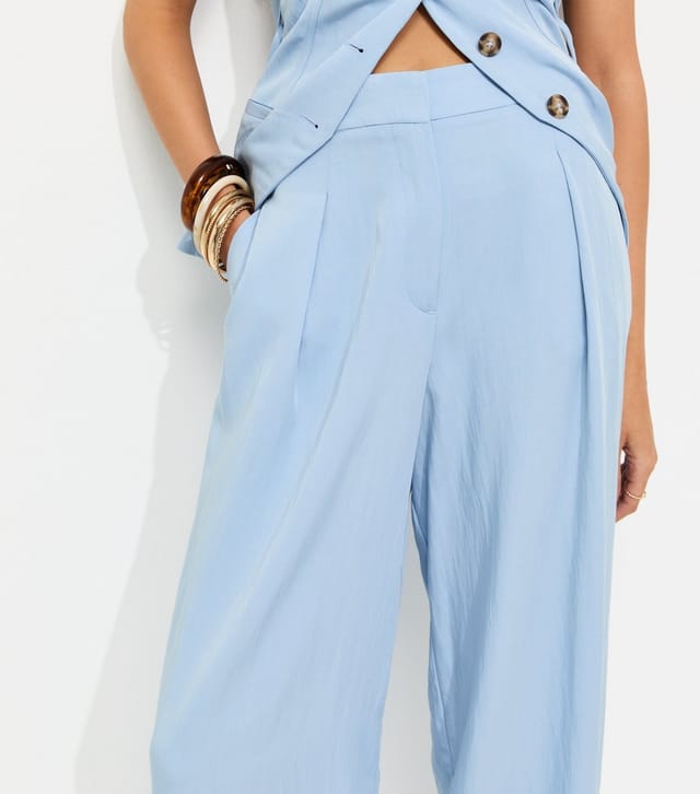 New Look Women's Light Blue Tailored Wide Leg Trousers New Look - 2