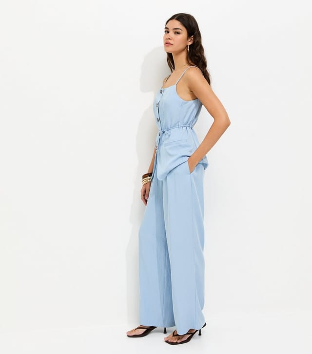 New Look Women's Light Blue Tailored Wide Leg Trousers New Look - 3