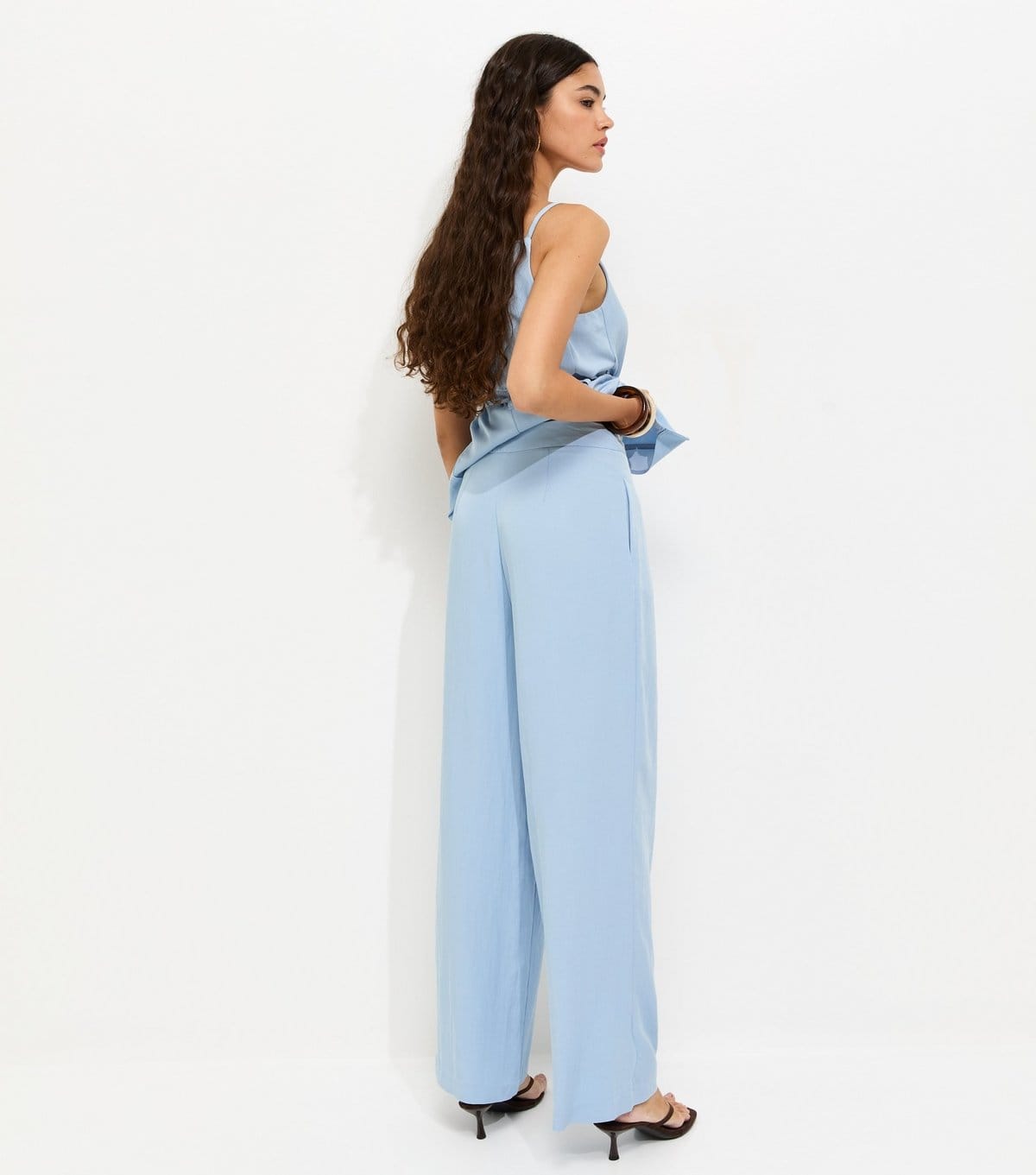 New Look Women's Light Blue Tailored Wide Leg Trousers New Look - 4
